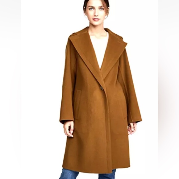 Vince Jackets & Blazers - VINCE One-button Hooded Wool Coat In Brown Size M